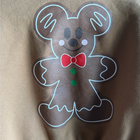 Mickey Gingerbread Sweatshirt Brown Size 6/7 unisex - Picture 4 of 8